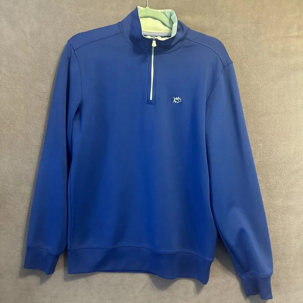 SOUTHERN TIDE 1/4 Zip Pullover Performance Golf‎ Mens Size S Royal Blue Stretch